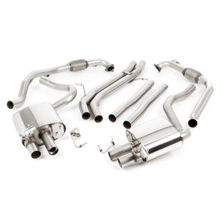 Milltek Cat Back Utan Resonator (Högre ljud) med Quad JET-100 Kolfiberändrör Audi S4 3.0 Turbo V6 B9