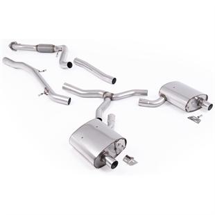 Milltek Cat-back Non-Resonated (Louder) Fit to OE Outlets on Rear Diffuser (No Tips) Audi A4 2.0 B9.5 Quattro