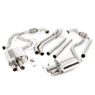Milltek Coupe/Cabriolet Non Sport Diff Modeller - Icke-Resonerad (Högre Ljudnivå) Cat-Back Avgassystem Med Fyra GT-100 Titanändrör Audi S5 B9