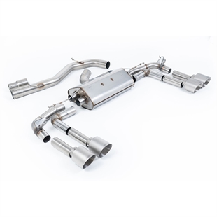 Milltek Resonated Cat-Back Avgassystem med GT-115 Borstade Titantips Audi S3 8Y