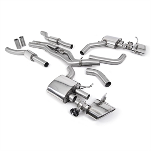 Milltek Resonated (Tystare) Cat Back System med Polished Oval Trims - Audi RS6 C8
