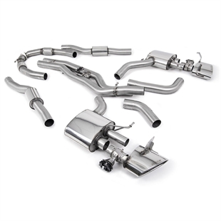 Milltek Resonated Cat Back System (Twin 80mm) med Polished Oval Trims - Audi RS6 C8