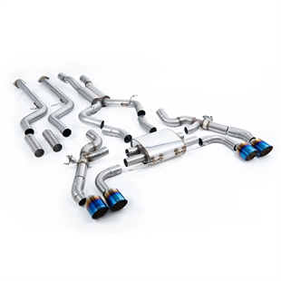 Milltek LCI - Primärt Cat-Back System med Brända/Blå Titanium Trims BMW X4 G02