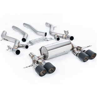 Milltek OPF/GPF-Baksystem Med Mittresonator-Bypass Och JET-115 Kolfiberändrör Till BMW 2-Serie M2 Coupé (G87 S58 OPF/GPF-Modeller)