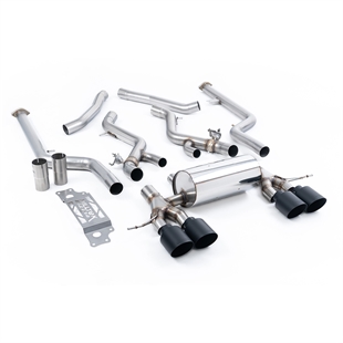 Milltek Icke-Resonansdämpat (Högst) Cat-Back med GT-115 Cerakote Svarta Ändrör BMW 2 Series G87 M2