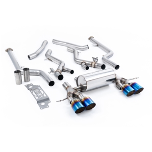 Milltek Icke-Resonansdämpat (Högst) Cat-Back med GT-115 Brända/Blå Titanändrör BMW 2 Series G87 M2