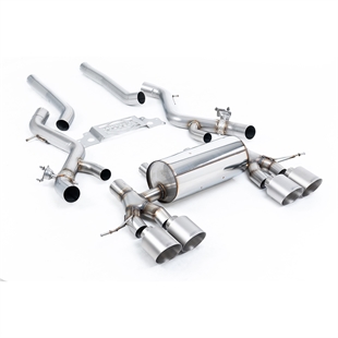 Milltek Icke-Resonerat Sekundärt Cat-Back System med GT-115 Borstade Titanium Ändrör BMW 2 Serie M2 Coupé