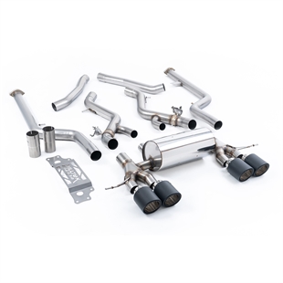 Milltek Icke-Resonansdämpat (Högst) Cat-Back med JET-115 Carbon Ändrör BMW 2 Series G87 M2
