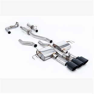 Milltek Resonansdämpad (Tystast) Cat-Back med 3 x GT-115 Cerakote Svarta Ändrör Honda Integra DE5 Type S