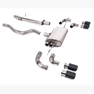 Milltek OPF/GPF Bakre System Med Resonator (Tystare) med JET-90 Carbon Ändrör Land Rover Defender 110 2.0 I4 P300 & P400e