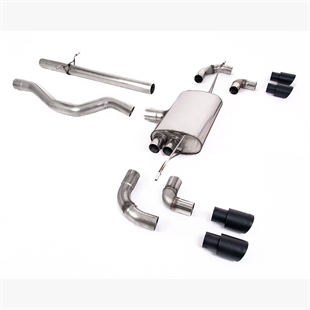 Milltek Utan Resonator (Högre) OPF/GPF Bakre Avgassystem med GT-90 Svarta Ändrör Land Rover Defender 110 2.0 I4 P300 & P400e