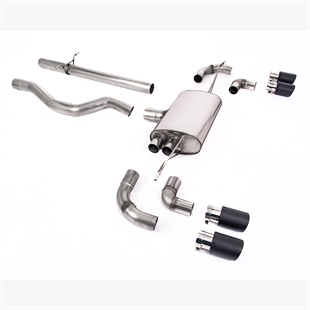 Milltek OPF/GPF Bakre System Utan Resonator (Högre) med JET-90 Carbon Ändrör Land Rover Defender 110 2.0 I4 P300 & P400e