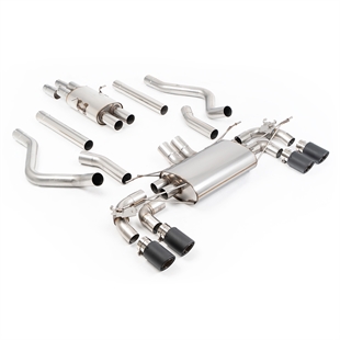 Milltek Resonerat Ventilstyrt OPF/GPF-Baksystem Med Carbon Ändrör Till Land Rover Defender 130 5.0 V8 (Endast Fordon Med OPF/GPF)