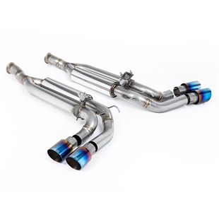 Milltek Cat-Back Avgassystem med Brända/Blå Titanium Ändstycken Mercedes G63 W463 (UK/Euro GPF Modeller)