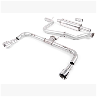 Milltek Resonated (Tystare) Cat-Back Avgassystem med Dubbla GT100 Ändrör (GTI Stil) VW Golf GTD Mk7