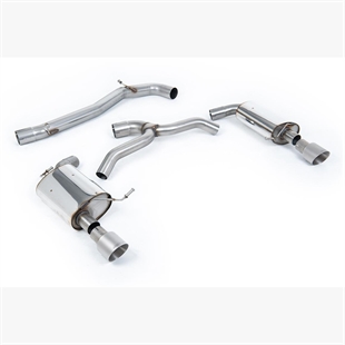 Milltek Non-Resonated (Högre) Cat-Back Avgassystem med Titanium GT-100 Dekorändar VW Golf 2.0TFSI Mk7