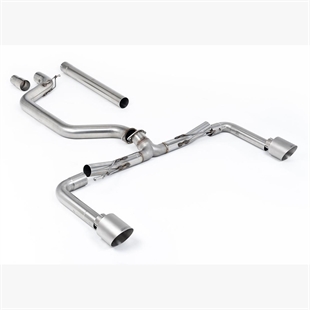 Milltek 80mm OPF/GPF Bakre System med Borstade Titanium Ändrör (Race System - Högst) VW Golf Mk8 GTi Clubsport (300ps OPF/GPF Utrustade Modeller Endast)