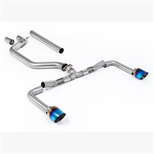 Milltek 80mm OPF/GPF Bakre System med Brända Titanium Ändrör (Race System - Högst) VW Golf Mk8 GTi (245ps OPF/GPF Utrustade Modeller Endast)