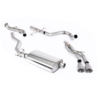 Milltek Non-Resonated (Högre) Catback med 2 x GT-100 Borstade Titanium Ändstycken