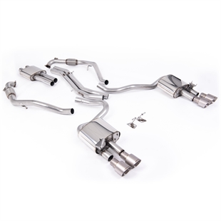 Milltek Sport Diff-modeller Med Förstärkningsstag (LHD) – Resonansdämpat Cat-back Avgassystem Med Fyrdubbla Ändrör I Borstat Titan Till Audi S5 B9 V6 Turbo Coupé