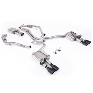 Milltek Sport Diff-modeller Med Förstärkningsstag (LHD) – Resonansdämpat Cat-back Avgassystem Med Fyrdubbla Svarta Ovala Ändrör Till Audi S5 B9 V6 Turbo Coupé