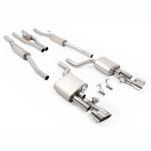 Milltek Audi RS4 B7 - V2 Valved Cat-Back with Active H Pipe and Polished Ovals