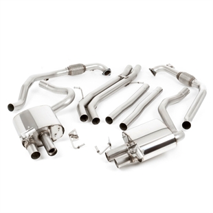 Milltek Coupe/Cabriolet Non Sport Diff Modeller - Icke-Resonerad (Högre Ljudnivå) Cat-Back Avgassystem Med Fyra GT-100 Brända Titanändrör Audi S5 B9