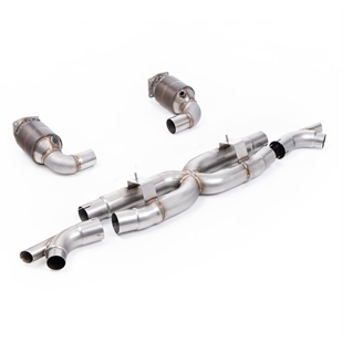 Milltek Komplett X-Rör Race-System med HJS High Flow Sportkatalysatorer Porsche 991.2 Turbo S
