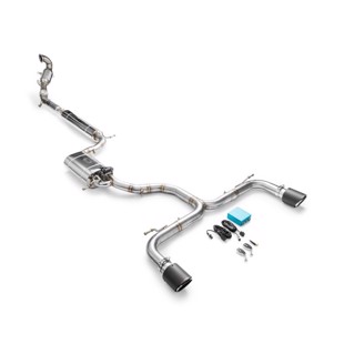 RM Motors Complete exhaust system for Seat Leon Cupra 3 with sport catalyst Emission standard - Euro 4, Capacity - 100 cpsi, Tip diameter - 89 mm, Exhaust tip - 6