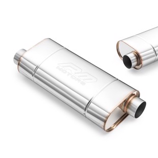 RM Motors Elliptical muffler EM003 Can length - 250 mm, Embossing - No, Inlet diameter - 50 mm