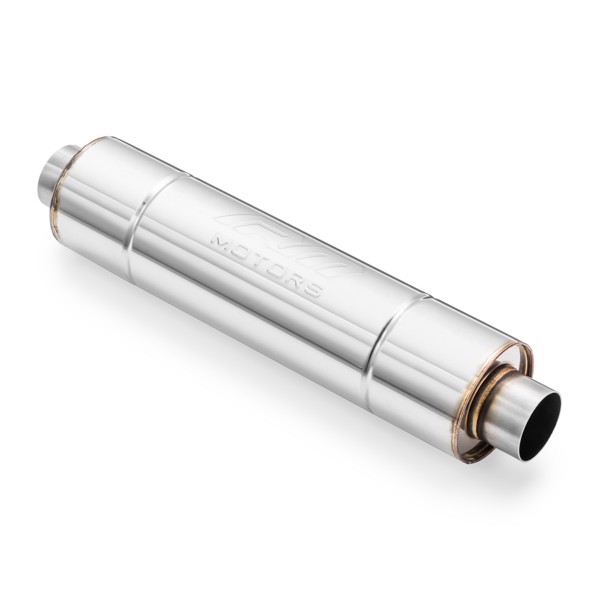 RM Motors Sports straight through silencer RM02 with Embossing Can length - 250 mm, Inlet diameter - 57 mm, Can diameter - 140 