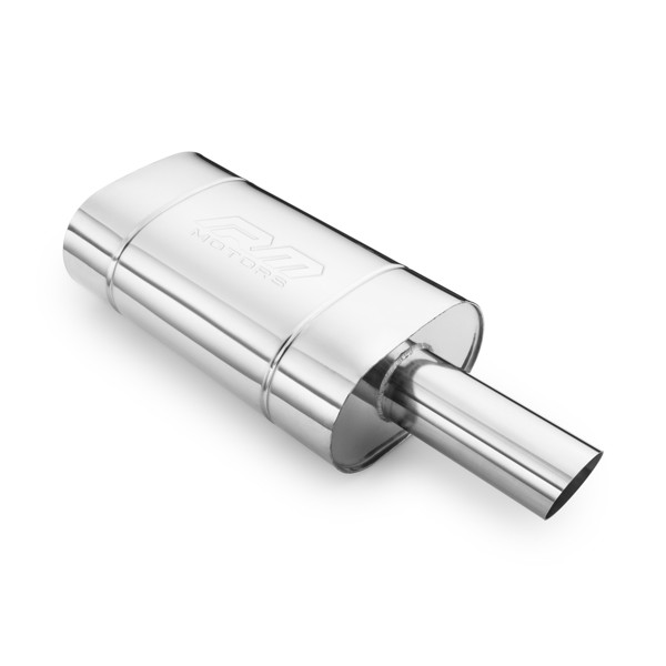 RM Motors Universal E207 76C elliptical silencer Embossing - Yes, Inlet diameter - 76 mm