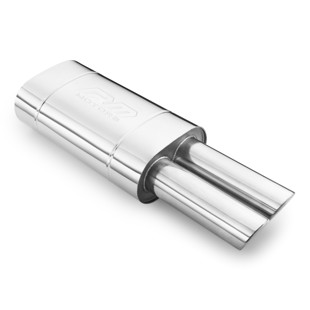 RM Motors Universal E102 elliptical silencer Embossing - No, Inlet diameter - 2x50 mm