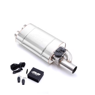 RM Motors Straight-through silencer with Electric Valve EV03 Can length - 350 mm, Inlet diameter - 63,5 mm, Side - Right
