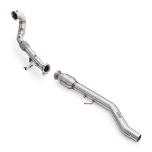 RM Motors Downpipe Volkswagen Golf VIII R 2.0 TSI Beginning - Downpipe with straight pipe +silencer