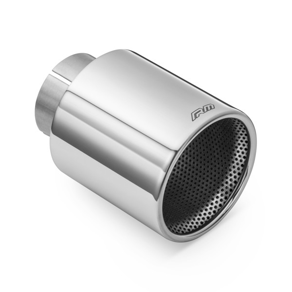 RM Motors RM Motors polished stainless steel straight tip KPZP/DP Inlet diameter - 63,5 mm, Tip diameter - 89 mm, Including the