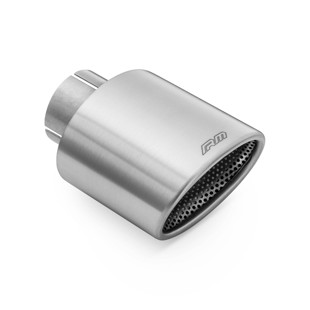 RM Motors RM Motors slanted oval tip in satin stainless steel with perforated diffuser Inlet diameter - 51 mm, Including the cl