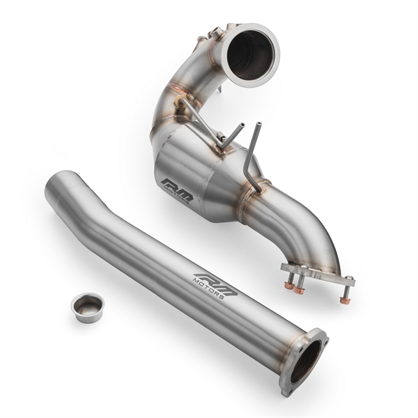 RM Motors Downpipe-Set Audi A5 S5 / Cabriolet / Sportback / Coupe 3.0 TDI, Utan Katalysator, Utan Ljuddämpare, Set Med Ljuddämpare Och Utan Värmesköld