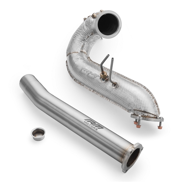 RM Motors Downpipe-Set Audi A5 S5 / Cabriolet / Sportback / Coupe 3.0 TDI, Utan katalysator, Utan Ljuddämpare, Utan Set Ljuddämpare Och Värmesköld