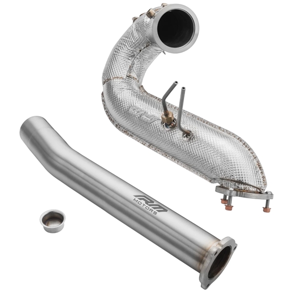 RM Motors Downpipe Set Audi Q5 3.0 TDI – No Catalytic Converter – No Silencer – No Set with Silencer – With Heat Shield