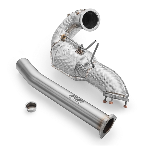 RM Motors Downpipe-Set Audi Q5 3.0 TDI, Euro 6, Utan Ljuddämpare Och Med Värmesköld