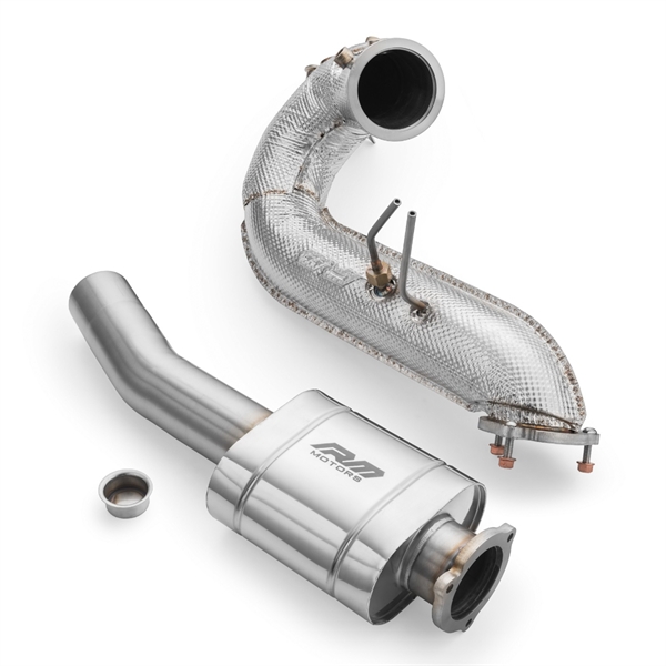 RM Motors Downpipe-Set Audi Q5 3.0 TDI, Utan katalysator, Med Ljuddämpare, Utan Set Ljuddämpare Och Värmesköld