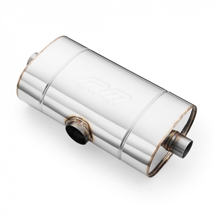 RM Motors Transverse Straight-Through Muffler E503 Can length - 400 mm, Embossing - No, Inlet diameter - 63 mm, Outlet Diameter - 2x63,5 mm