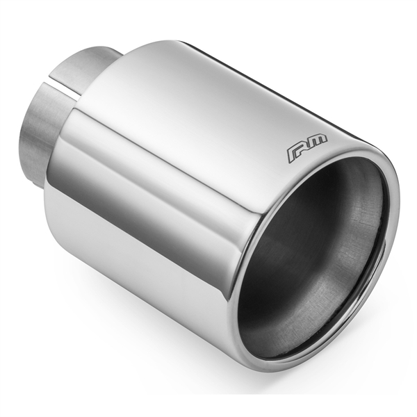 RM Motors Polerad Rostfritt Stål Rak Avgastopp KPZP/DK, Inloppsdiameter - 50 mm, Tipdiameter - 101 mm Med Klämma