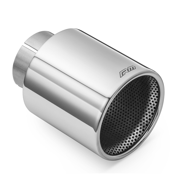 RM Motors Polerad Rostfritt Stål Rak Avgastopp KPZP/DP, Inloppsdiameter - 50 mm, Tipdiameter - 101 mm Med Klämma