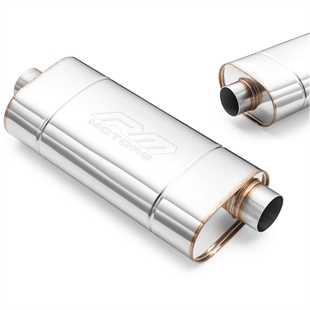 RM Motors Elliptisk Ljuddämpare EM002, Höljeslängd 500 mm, Prägling - Ja, Inloppsdiameter 60 mm