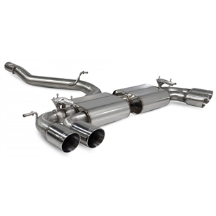 Scorpion Non-Resonated Cat/GPF Back System with Electronic Valves - VW MK7.5 Golf R - Daytona