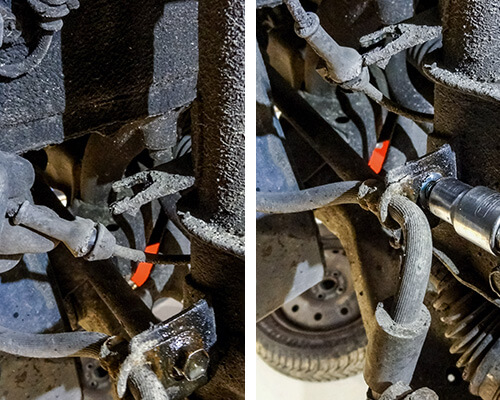 Trin 4 - Ta försiktigt bort kabeln till ABS-sensorerna.